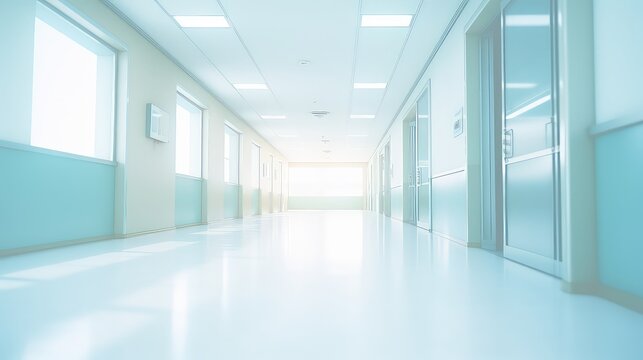 Blur Image background of corridor in hospital luxurious and abstract design.