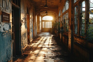 Fototapeta na wymiar Old School Corridor
