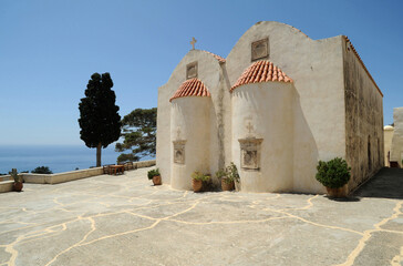 L'église du monastère Moni Préveli près de Spili en Crète