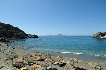 La plage et la côte Saint-Paul près de Mélampès en Crète