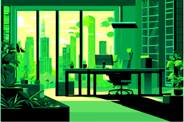 Green office initiatives. vektor icon illustation