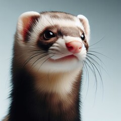 Fototapeta na wymiar ferret on a white background