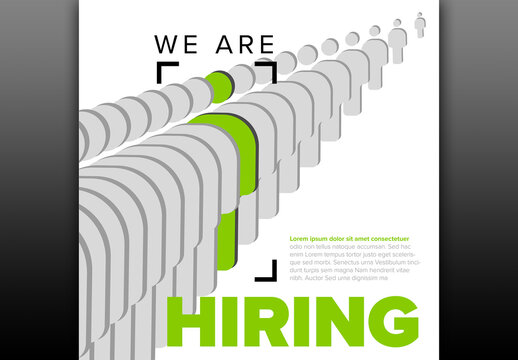 We are hiring minimalistic flyertemplate with people queue