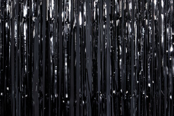 silver glittering rain background. New year and Christmas