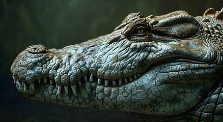Obraz premium Ancient Crocodile Gaze