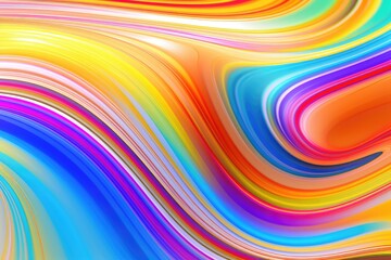 Obraz premium Abstract bright colorful swirl wave background. Modern psychedelic fluid gradient texture. Retro design template for poster, banner, brochure, flyer, cover