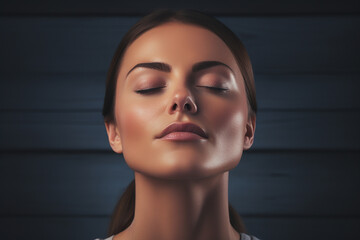 Fototapeta na wymiar Woman relaxing in spa salon and doing facial treatments