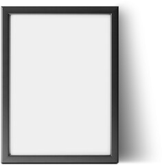 Simply view an blank white photo frame on plain background fit for your project element.