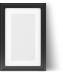 Simply view an blank white photo frame on plain background fit for your project element.