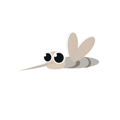 Vector mosquito. Cute animal character. Minimal cartoon design. Sutable for apps and animation. 