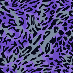 color vector seamless pattern with leopard pattern with a blue tint for prints on fabrics, packaging and interior decoration © Сергей Вербовский