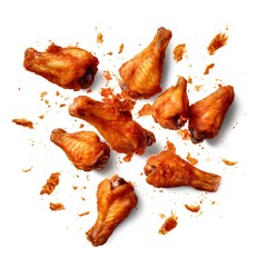 Crunchy Chicken Wings on White Background: A Culinary Delight in Every Savory Bite