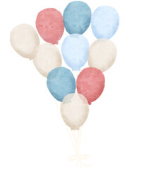 red and blue balloons