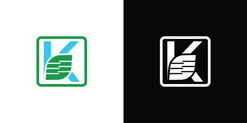 A simple orange leaf logo with a combination letter from A to Z | premium vector