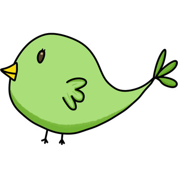Cartoon of little green bird