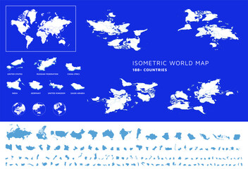 Isometric word territories illustration