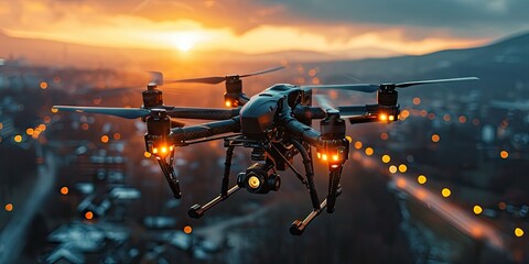 AI Drone Surveillance - obrazy, fototapety, plakaty