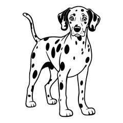 Dalmatian dog coloring page for kids