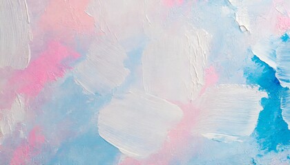 art oil and acrylic smear blot canvas painting stucco wall abstract texture pink blue white color stain brushstroke relief grain texture background - obrazy, fototapety, plakaty