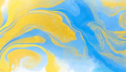 a gold and blue marbling abstract background watercolor paint texture