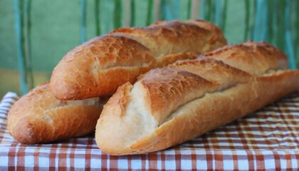 french bread baguette - obrazy, fototapety, plakaty
