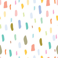 Seamless pattern with colorful confetti on white background. Pattern for birthday, party, celebration, vector