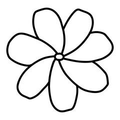 Plumeria Flower isolated on a transparent. Botanical modern trendy vector elements. For cards, logo, decorations, invitations, boho designs.