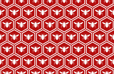 Seamless Honeycomb Shape Motifs Pattern, Beehive or Bee House Form, can use for Decoration, Ornate, Carpet Pattern, Fashion, Fabric, Textile, Tile, Mosaic, Wallpaper, Wrapping Cover, Background, etc.