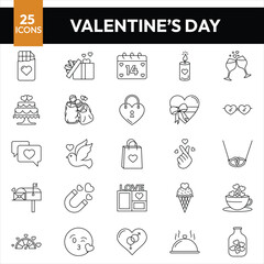Valentines day, icon set, Icon, valentine, love, vector, line, day, set, arrow, symbol, gift, signs, romantic, holiday, illustration, design, outline, rose, dating, decoration, valentine, happy, heart