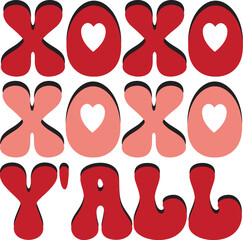 valentines svg and retro design cutting files