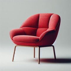 red armchair isolated on white background