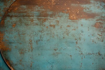  a close up of a metal plate with a rusted surface and rusted paint on the outside of it.