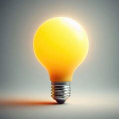yellow light bulb on white background