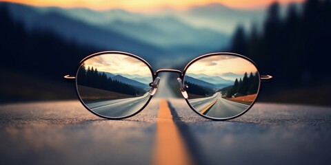 Fototapeta na wymiar Perspective Through Eyeglasses: Clarity Meets Vision. Generative ai