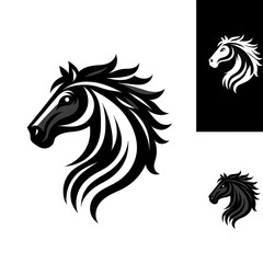  horse head vector logo design template
