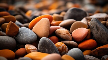 Orange Color Beach Stones
