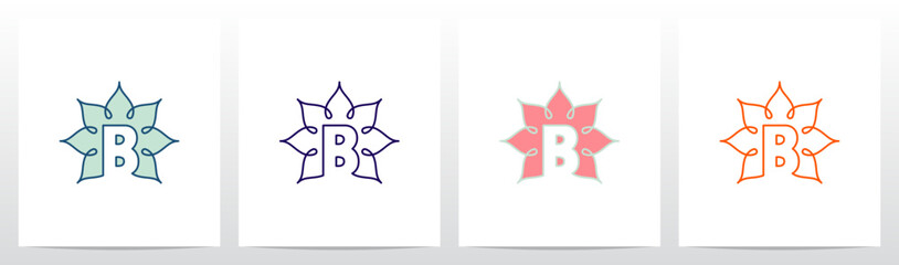 Alphabet Inside Mandala Outline Letter Logo Design B