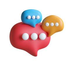 chat speech bubble icon. 3d icon illustration