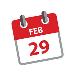 29 february in the leap year calendar vector illustration - obrazy, fototapety, plakaty