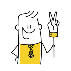 Stickman, two-finger gesture.