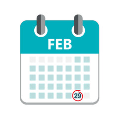 29 february in the leap year calendar vector illustration - obrazy, fototapety, plakaty