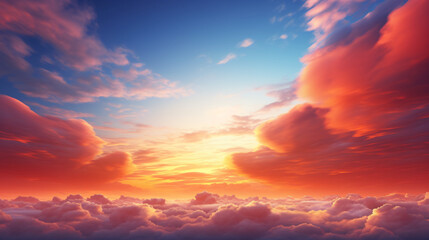 Naklejka na ściany i meble Sunset sky for background or sunrise and cloud