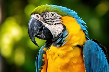 Obraz premium beautiful portrait of blue and yellow macaw 