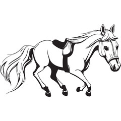 silhouette of black horse, transparent png