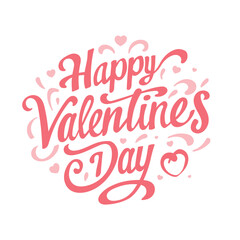 Happy Valentine's day text, hand lettering. Vector illustration