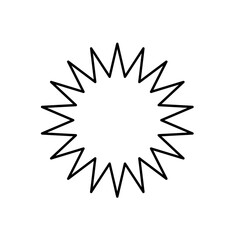 Starburst line sticker vector icon