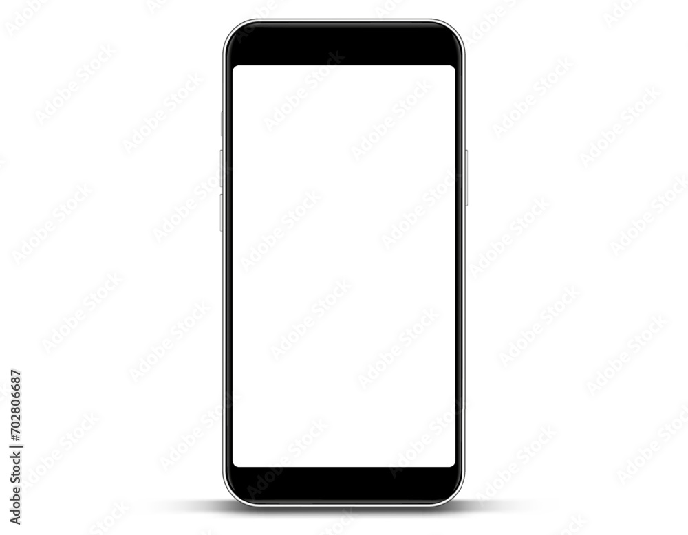 Aufkleber 3d high quality vector smartphone mockups. Ultra realistic mobile device UI UX mockup for presentation template. Cellphone frame with blank screen isolated templates. 3d isometric illustration.