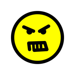 angry emoji face flat style