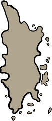 doodle freehand drawing of phuket island map. - obrazy, fototapety, plakaty