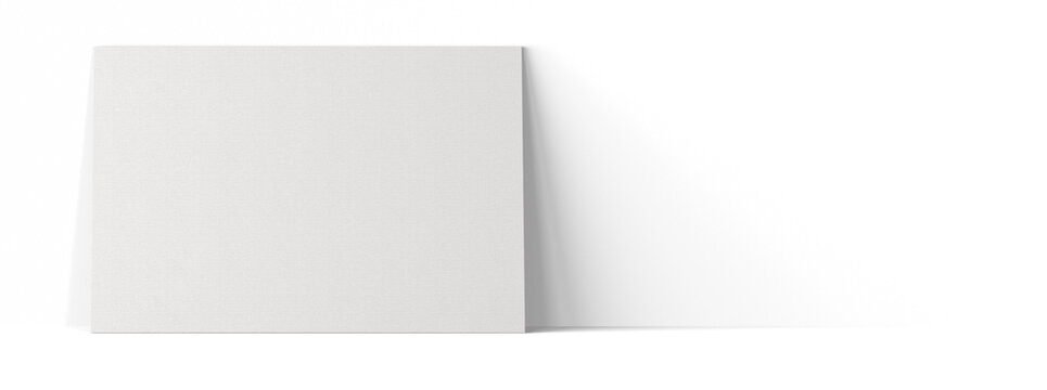 Various model of blank white art canvas isolated on plain floor suitable for your mockup project.